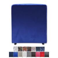 Mini Puff Banqueta Quadrado Cubo Decorativo Courino e Suede Azul Royal Suede - 4