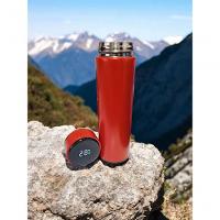 Garrafa Térmica Aço Inox Com Termômetro Digital Led 500ml Vermelho - 6