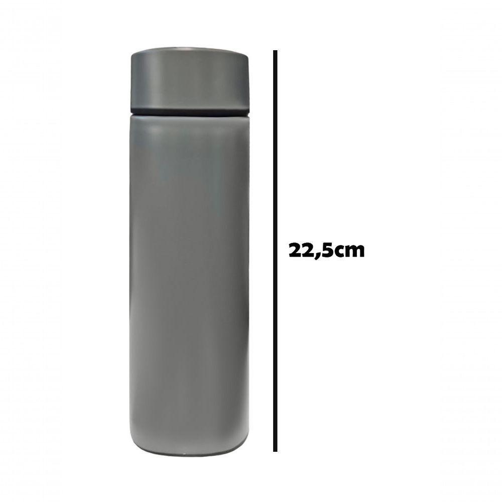 Garrafa Térmica Aço Inox Com Termômetro Digital Led 500ml Cinza - 6