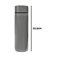 Garrafa Térmica Aço Inox Com Termômetro Digital Led 500ml Cinza - 6