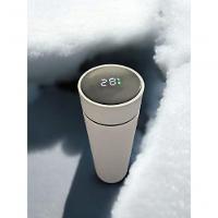 Garrafa Térmica Aço Inox Com Termômetro Digital Led 500ml Branco - 2