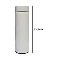 Garrafa Térmica Aço Inox Com Termômetro Digital Led 500ml Branco - 6