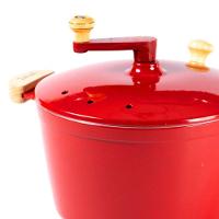 Pipoqueira Alumínio Vermelha Pipoca Doce Salgada 5100ml 24cm - 3