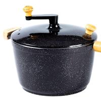 Pipoqueira Alumínio Preta Pipoca Doce Salgada 5100ml 24cm - 2