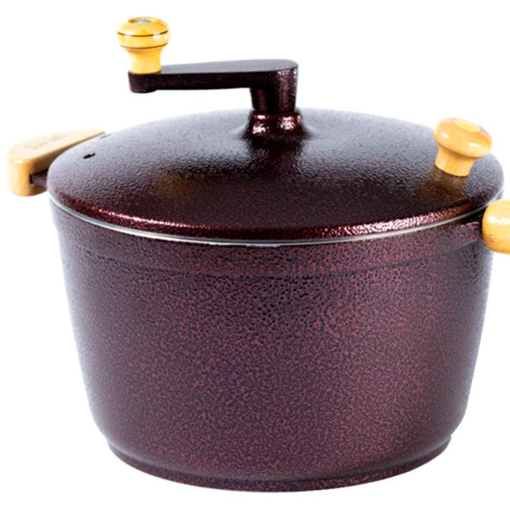 Pipoqueira Alumínio Cereja Pipoca Doce Salgada 5100ml 24cm - 3