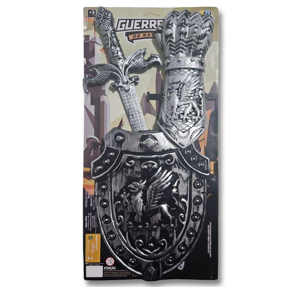 2 Kits Medieval Espada Manopla Escudo Grifo Infantil Jr0955 - 6