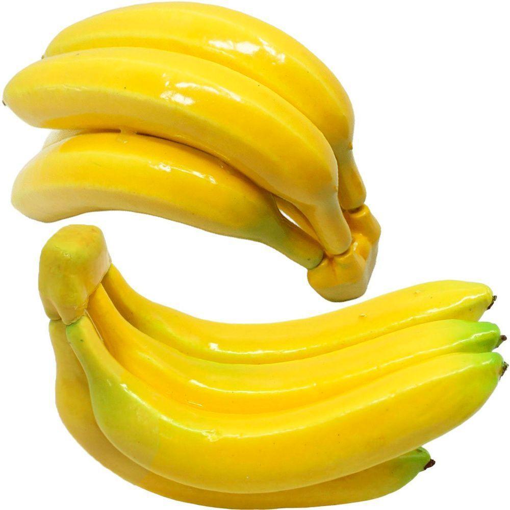 Kit 4 Maço Com 5 Bananas Em Isopor Artificial Enfeite Fruta - 1