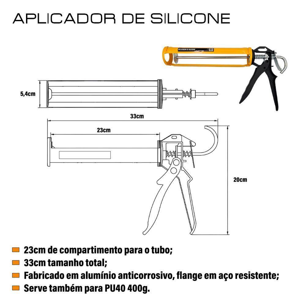 Pistola Aplicador De Silicone Reforçada Profissional Elite - 2