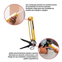 Pistola Aplicador De Silicone Reforçada Profissional Elite