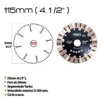 Disco Diamantado Segmentado 115mm Segturbo P/ Concreto Elite - 2