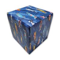 Mini Puff Banqueta Quadrado Cubo Decorativo Courino e Suede Carrinhos Courino - 1