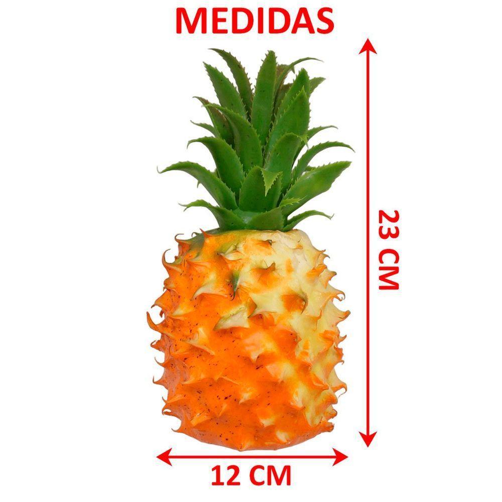 Kit 4 Abacaxi Tropical Isopor Enfeite Fruta Artificial 23cm - 5