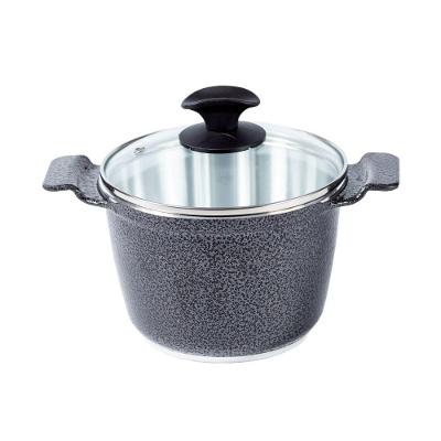 Caldeirão Preto Craqueado Alça Alumínio Diamantado Tv 16cm