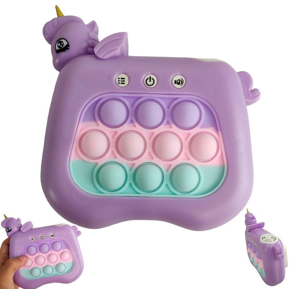 Pop It Interativo Unicornio Mini Game 4 Modos Som Luzes Sensorial Portatil Anti Estresse Relaxante Jogo Criança - 6