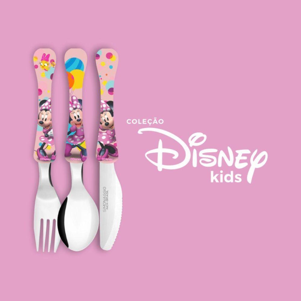Kit Refeição Infantil Minnie Disney 6 Peças Prato, Tigela, Copo E Talheres - Tuut - 8