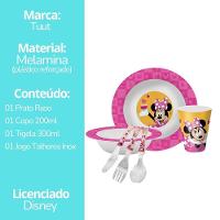 Kit Refeição Infantil Minnie Disney 6 Peças Prato, Tigela, Copo E Talheres - Tuut - 10