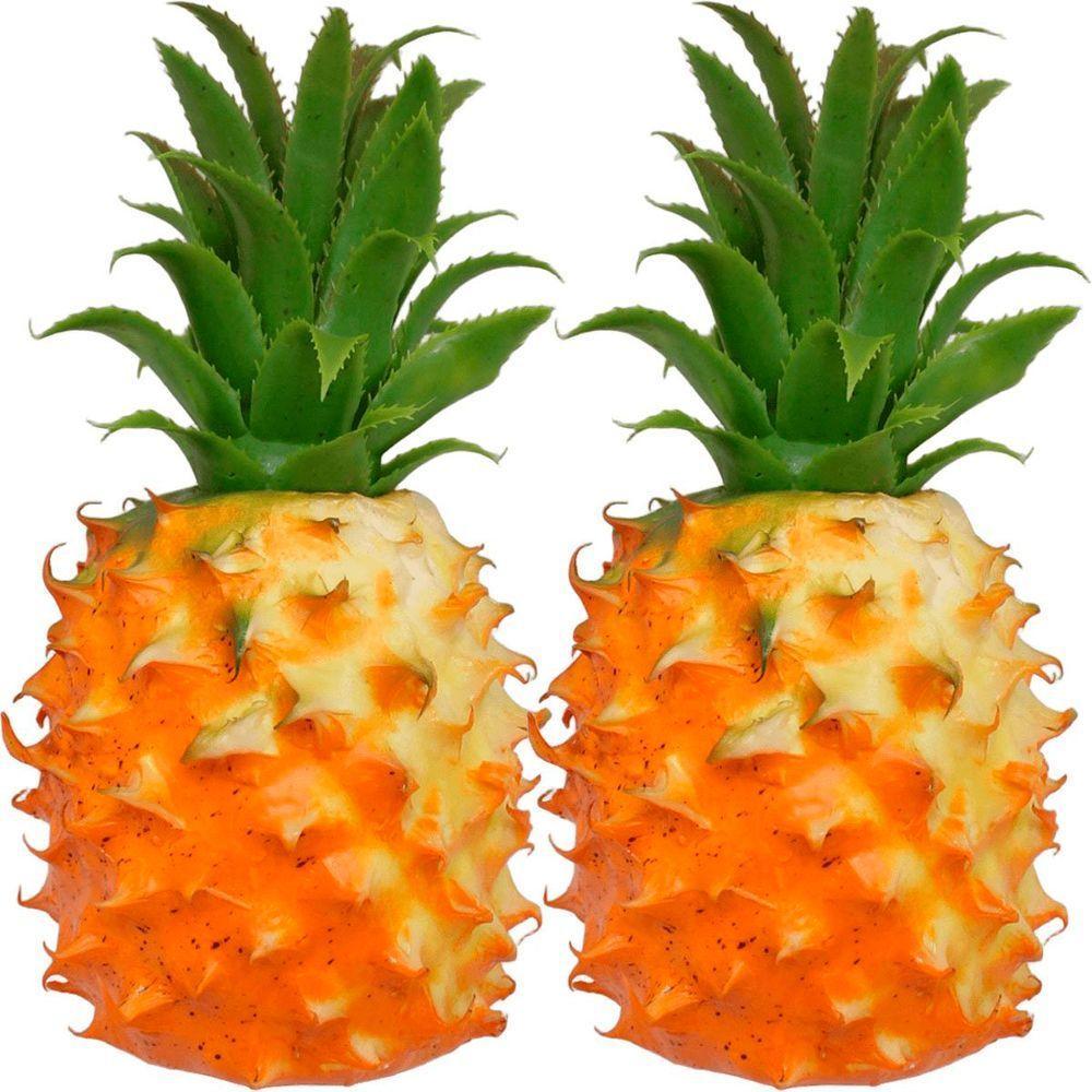 Kit 3 Abacaxi Tropical Isopor Enfeite Fruta Artificial 23cm - 1