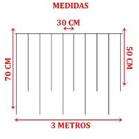 Varal Pisca Decoração Bolas E Estrelas Natal Leds Amarelo 3m - 3