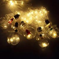 Varal Pisca Decoração Bolas E Estrelas Natal Leds Amarelo 3m - 6