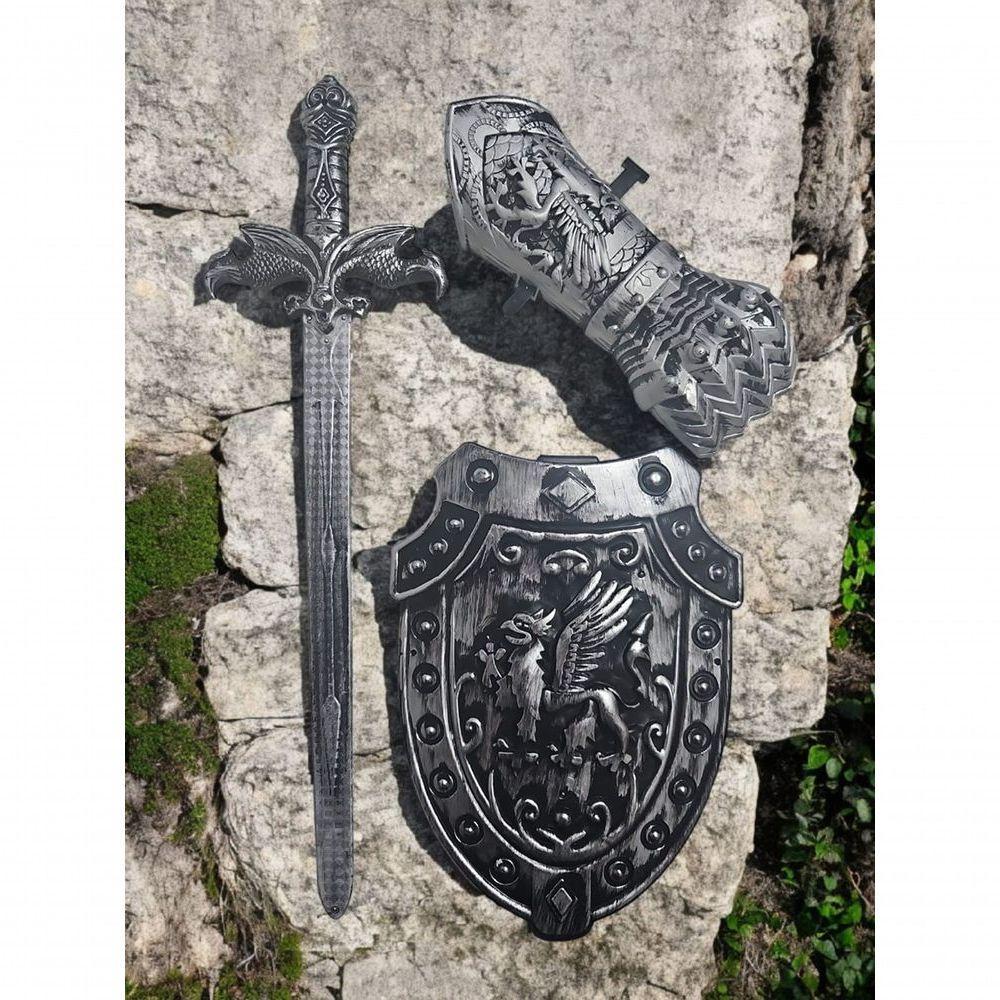 Kit Medieval Espada Manopla Escudo Grifo Infantil Jr0955 - 3
