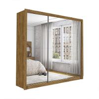 Guarda Roupa Roupeiro Isabela Master 3 Portas De Correr Com Espelho 4 Gavetas Carioca Cinamomo - 1