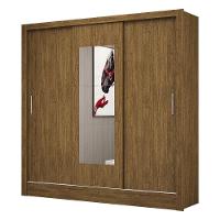 Guarda Roupa Roupeiro Dubai 3 Portas De Correr Com Espelho Central 3 Gavetas Carioca Cinamomo - 1