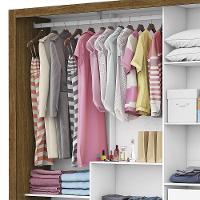 Guarda Roupa Roupeiro Dubai 3 Portas De Correr Com Espelho Central 3 Gavetas Carioca Cinamomo - 6