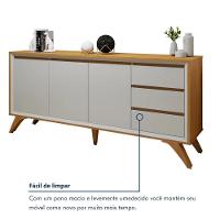 Buffet Piazza 3 Portas 3 Gavetas Mavaular Off White Naturalle