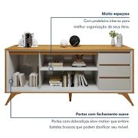 Buffet Piazza 3 Portas 3 Gavetas Mavaular Off White Naturalle - 5