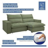 Sofá Retrátil E Reclinável Martinho Boucle Verde 2,10m - 6