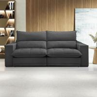 Sofá Retrátil E Reclinável Martinho Boucle Cinza 2,10m - 2