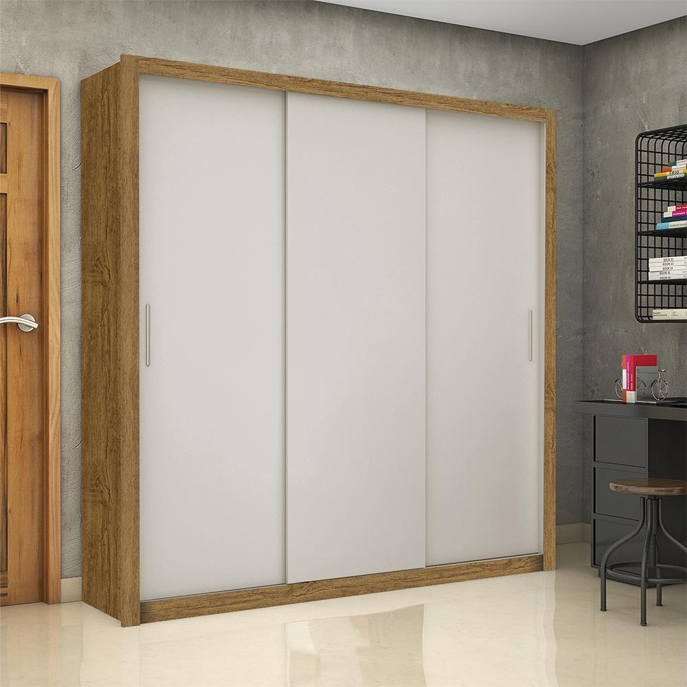 Guarda Roupa Roupeiro Clarice 3 Portas De Correr 4 Gavetas Carioca Cinamomo Off White - 2