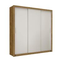 Guarda Roupa Roupeiro Clarice 3 Portas De Correr 4 Gavetas Carioca Cinamomo Off White - 1