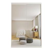 Guarda Roupa 2 Portas De Correr Com Espelho 2 Gavetas Lila Minastex Branco - 3