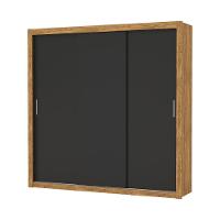 Guarda Roupa Roupeiro Clarice 3 Portas De Correr 4 Gavetas Carioca Cinamomo Preto - 1