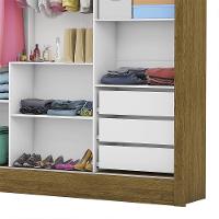 Guarda Roupa Roupeiro Santiago Plus 3 Portas De Correr Com Espelho Central 3 Gavetas Carioca Cinamomo Preto - 6