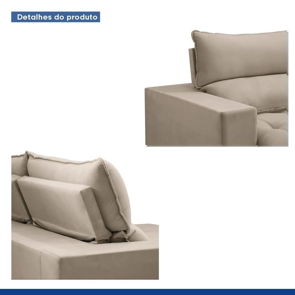 Sofá Retrátil E Reclinável Martinho Boucle Bege 4,10m - 8
