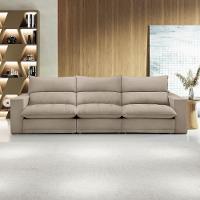 Sofá Retrátil E Reclinável Martinho Boucle Bege 4,10m - 2