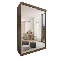 Guarda Roupa 2 Portas De Correr Com Espelho 2 Gavetas Lila Minastex Freijó - 1