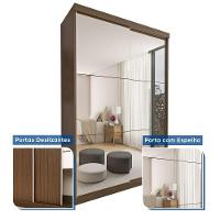 Guarda Roupa 2 Portas De Correr Com Espelho 2 Gavetas Lila Minastex Freijó - 6