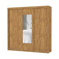 Guarda Roupa Roupeiro Clarice 3 Portas De Correr Com Espelho Central 4 Gavetas Carioca Cinamomo - 1