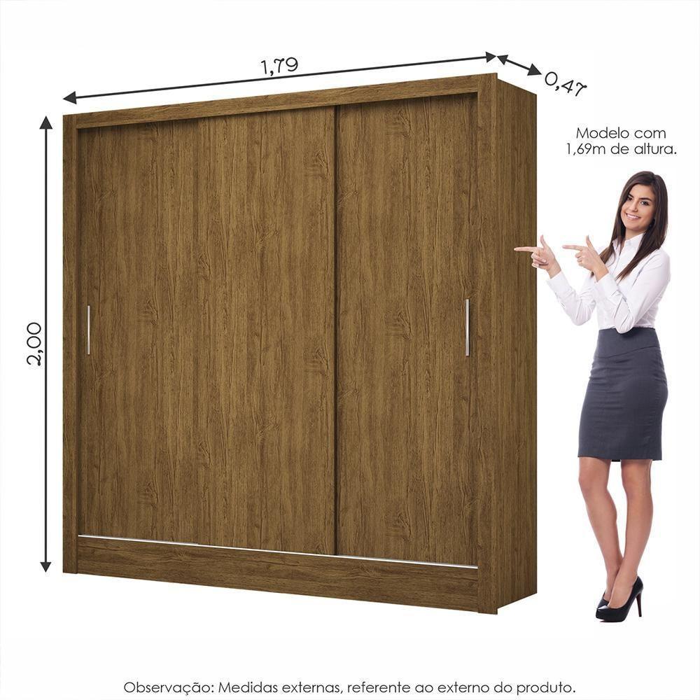Guarda Roupa Roupeiro Dubai 3 Portas De Correr 3 Gavetas Carioca Cinamomo - 3