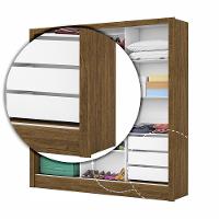 Guarda Roupa Roupeiro Dubai 3 Portas De Correr 3 Gavetas Carioca Cinamomo - 5