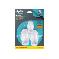 Kit Ganchos Adesivos Plásticos Oval Branco Aplik Ordene 3 Peças - 1
