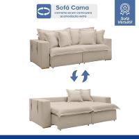 Sofá Cama Retrátil E Reclinável Arizona Boucle Bege 2,20m - 5