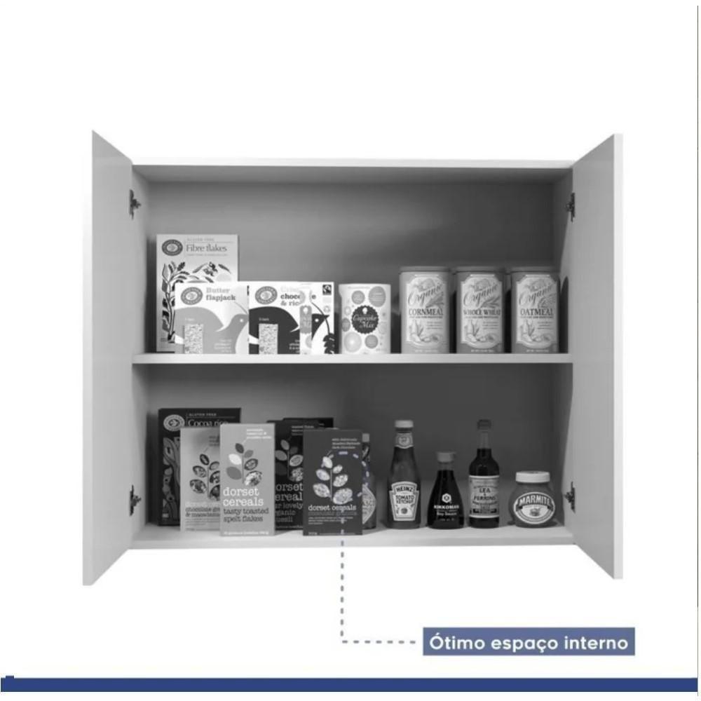 Conjunto Armário Aéreo 2 Portas E Balcão Para Cooktop 5 Bocas Branco - 6