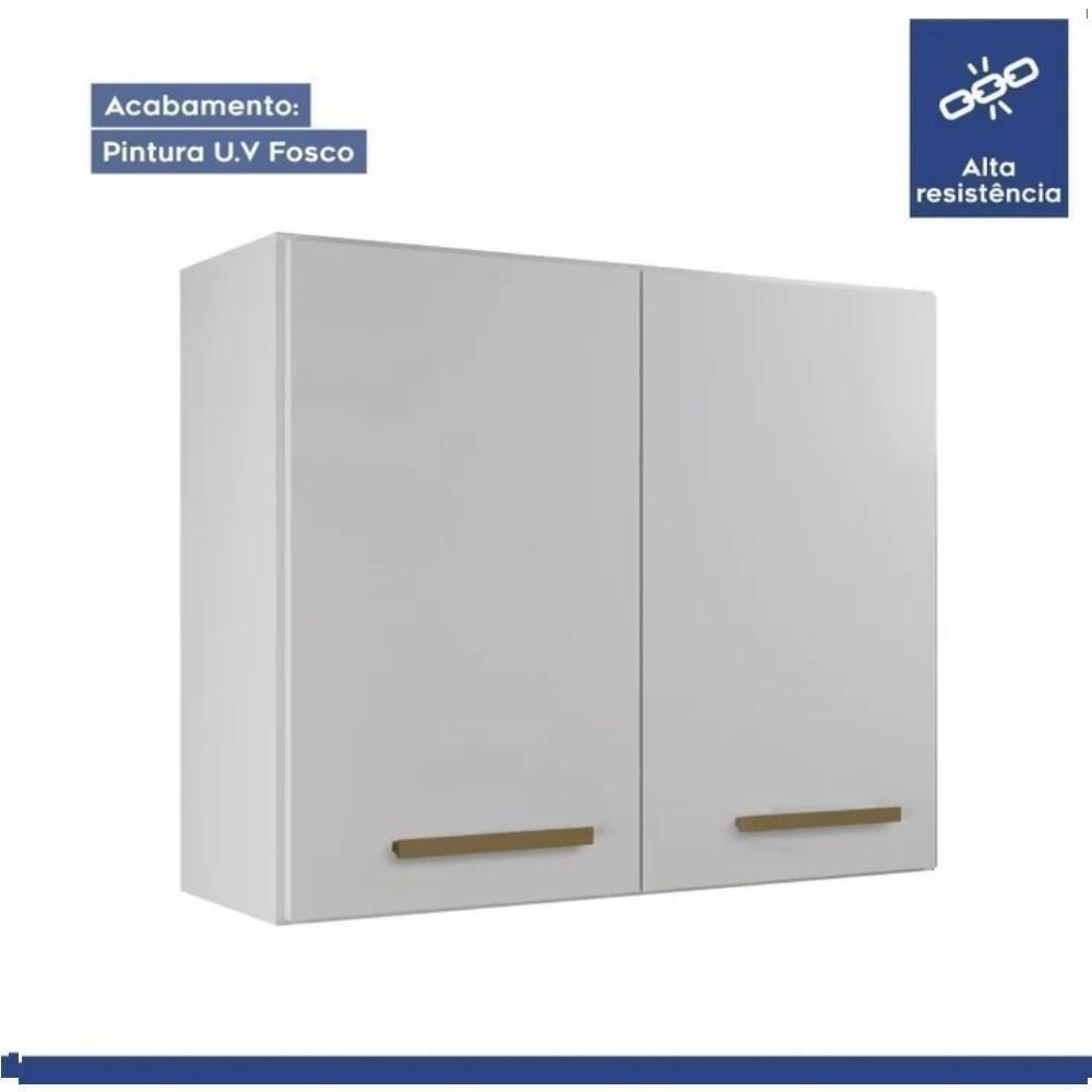 Conjunto Armário Aéreo 2 Portas E Balcão Para Cooktop 5 Bocas Branco - 7