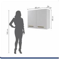 Conjunto Armário Aéreo 2 Portas E Balcão Para Cooktop 5 Bocas Branco