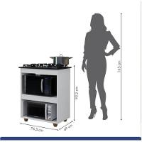 Conjunto Armário Aéreo 2 Portas E Balcão Para Cooktop 5 Bocas Branco - 5
