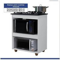 Conjunto Armário Aéreo 2 Portas E Balcão Para Cooktop 5 Bocas Branco - 9